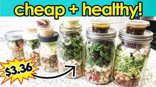 Mason Jar Salads: Healthy on a budget! ✨ + Recipe printable!