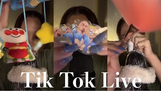 【ASMR】メイクアップロールプレイ/囁き/マウスサウンド／お水の音【tiktok live】Makeup role play / Whisper / Mouse sound.