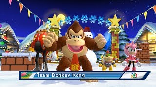 Mario & Sonic At The Olympic Winter Games - Dream Snowball Fight With Donkey Kong, Dr Eggman