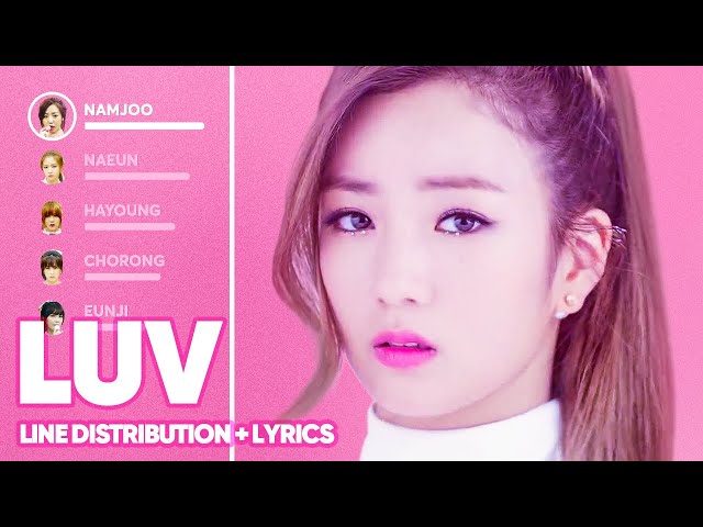 Apink - LUV (Line Distribution + Lyrics Color Coded) PATREON REQUESTED class=