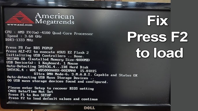 How to fix  Press F1 to Run Setup  Please enter setup to recover BIOS  setting 