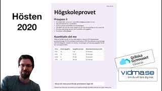 Högskoleprovet hösten 2020, Provpass 3: Kvantitativ del