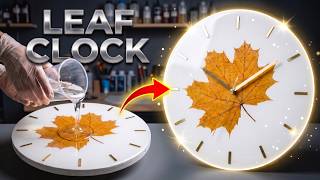 I Preserved a Real Leaf Inside an Epoxy Resin Clock! – Resin Art