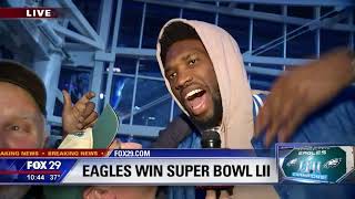 Joel Embiid celebrates Eagles victory on FOX 29