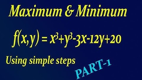 Easily solve Maximum & Minimum values of the function good example(PART-1)