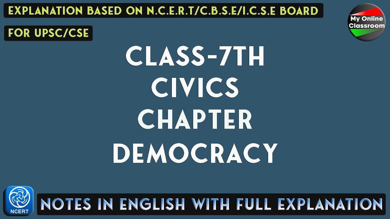 Class -7Th | Civics | Chapter -1 | Democracy | Notes