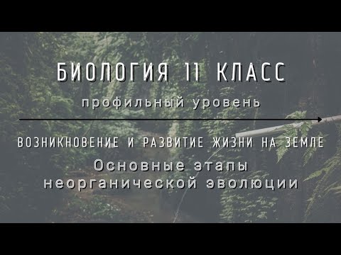 Биология 11 кл Теремов §21 Основные этапы неорганической эволюции