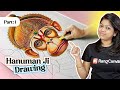 How to draw hanuman ji lord hanuman ji drawing part 1   hanuman jayanti drawing oil pastel