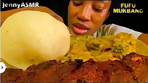 ASMR EDE SOUP WITH FUFU MUKBANG,NIGERIA FOOD MUKBANG/African Food Mukbang