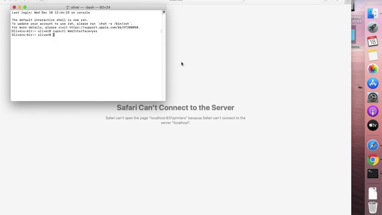 Enabling CUPS Printer Interface for Mac YouTube