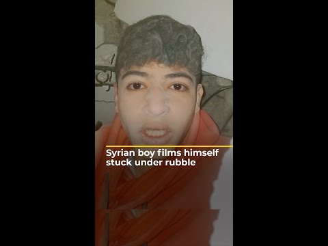 Syrian boy films himself stuck under rubble | Al Jazeera Newsfeed