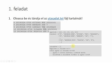 01. Feladat ismertetése - adatbeolvasás - 2019. okt. eUtazás - Python programozás