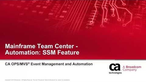 CA OPS/MVS: Mainframe Team Center - Automation:  System State Manager