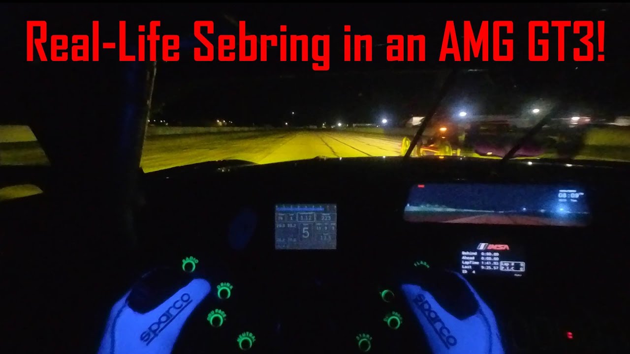 Rare AMG GT3 Helmet Cam From Sebring Night Laps!