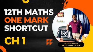 12th Maths 🔥 One Marks Shortcuts 🔥 Chapter 1