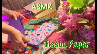 ASMR Request/Folding & sorting tissue paper (No talking) plastic wrapper sounds/crinkles