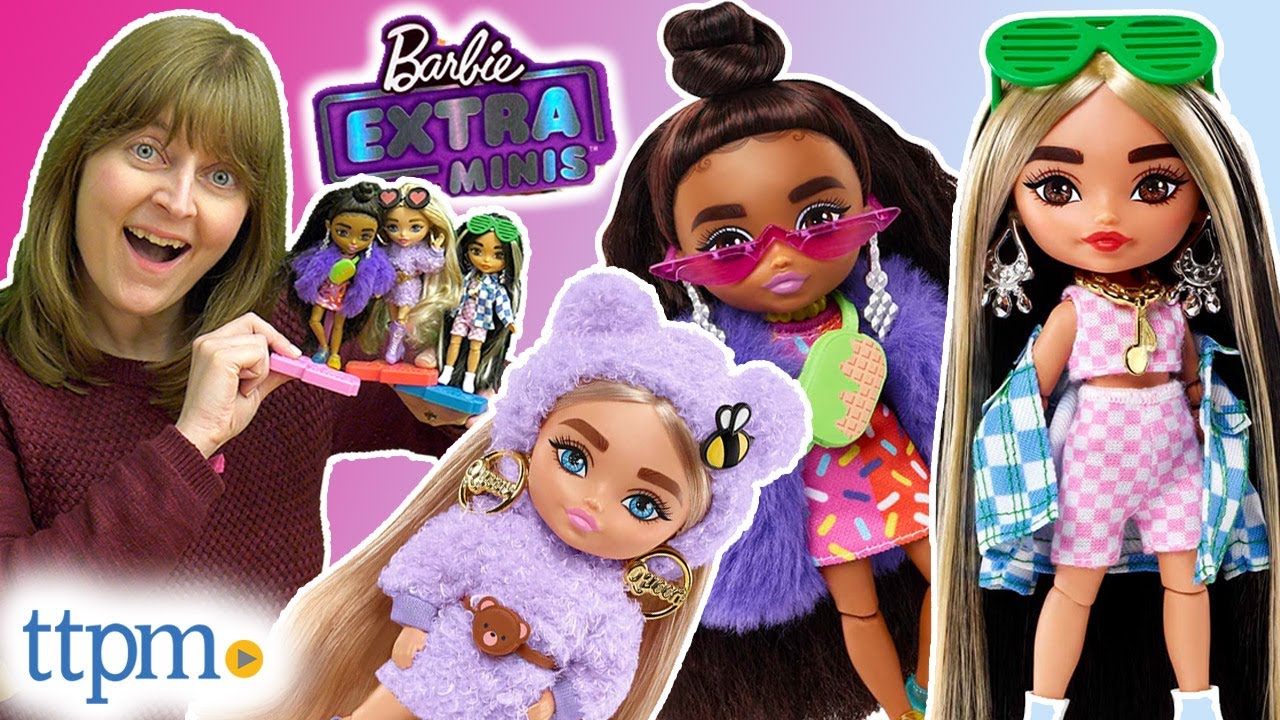 Barbie Extra Minis Doll #4 (5.5 in) Wearing Fluffy Purple Fashion, with  Doll Stand & Accessories Including Teddy Ears and Sunglasses, Gift for Kids  3