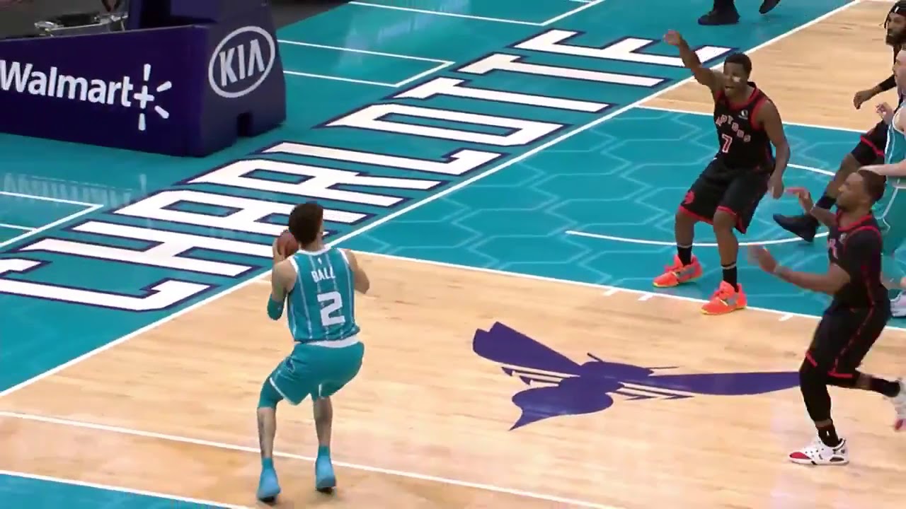 LaMelo Ball nasty fake into a 3pointer vs Raptors YouTube