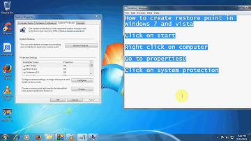How To Create Restore Point in Windows 7 and Vista