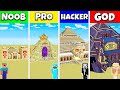 Minecraft Battle: NOOB vs PRO vs HACKER vs GOD: SAND DESERT HOUSE BASE BUILD CHALLENGE / Animation