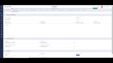 Creating Projects in Clarity PPM – 15.8