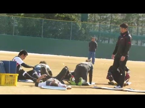 16.1.21　ストレッチ　千葉ロッテ新人合同自主トレ