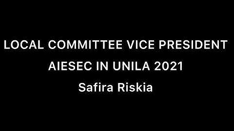 Safira Riskia - LCVP IGV AIESEC in UNILA 21/22 Application Video