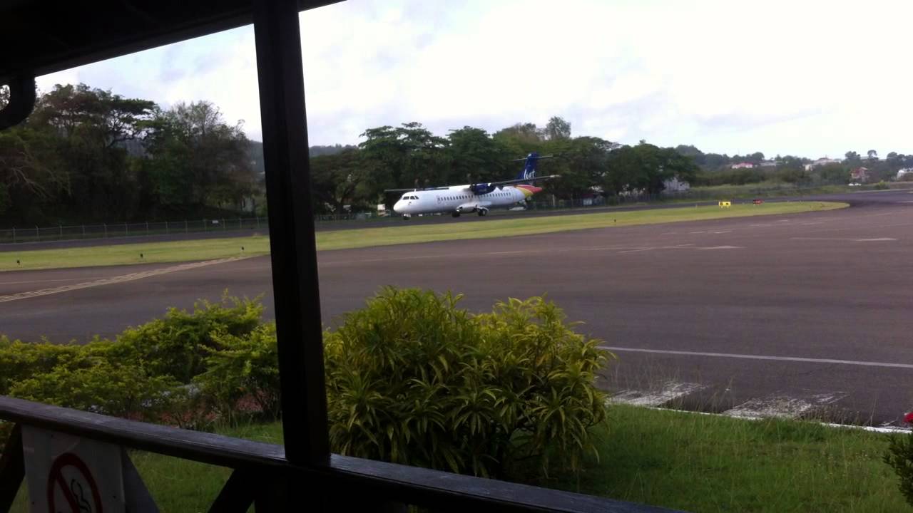 LIAT ATR landing at F L Charles Airport Saint Lucia YouTube