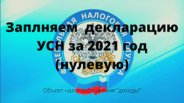 Какие разделы заполнять при нулевой декларации УСН