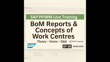 SAP PP SAP MM Live Training | EP 26 | BoM Reports & Work Centres | Theory + Demo + Q&A
