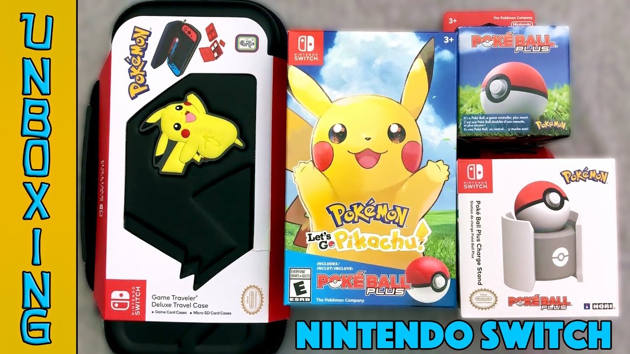 Unboxing Pokemon Let S Go Pikachu With Poke Ball Plus Bundle Hori Charge Stand And More Youtube