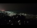 Sea Waves At Night Jeddah Saudi Arabia 