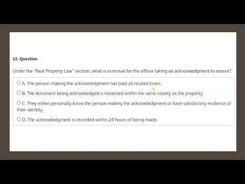 NYS Notary Public iPREP Mock Test #5 Q22
