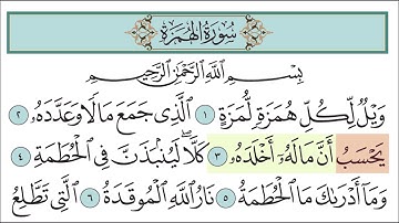 سورة الهمزة للأطفال مع تتبع الكلمات || المصحف المعلم لخليفة الطنيجي Surah Al-Humazah
