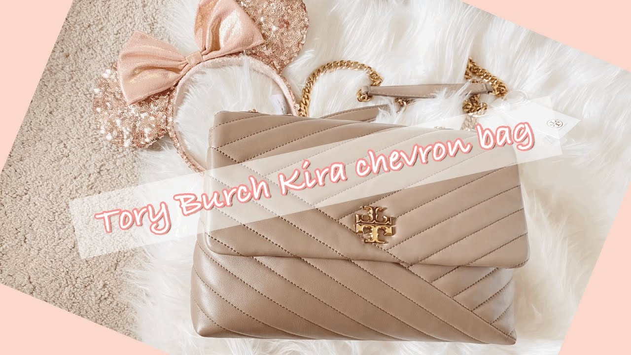 UNBOXING TORY BURCH KIRA CHEVRON SHOULDER BAG IN TAUPE | 2020 - YouTube