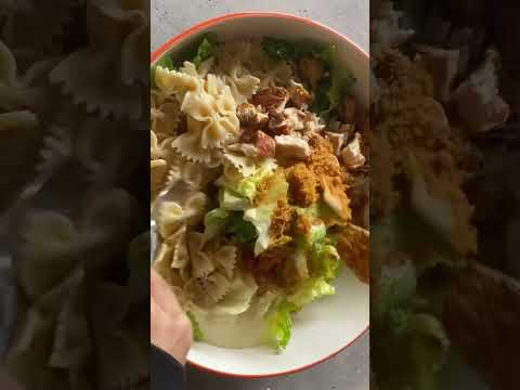 سلطة السيزر بالباستا والدجاج صحي وصفة وصفات غداء سلطة سلطة سيزر سهل