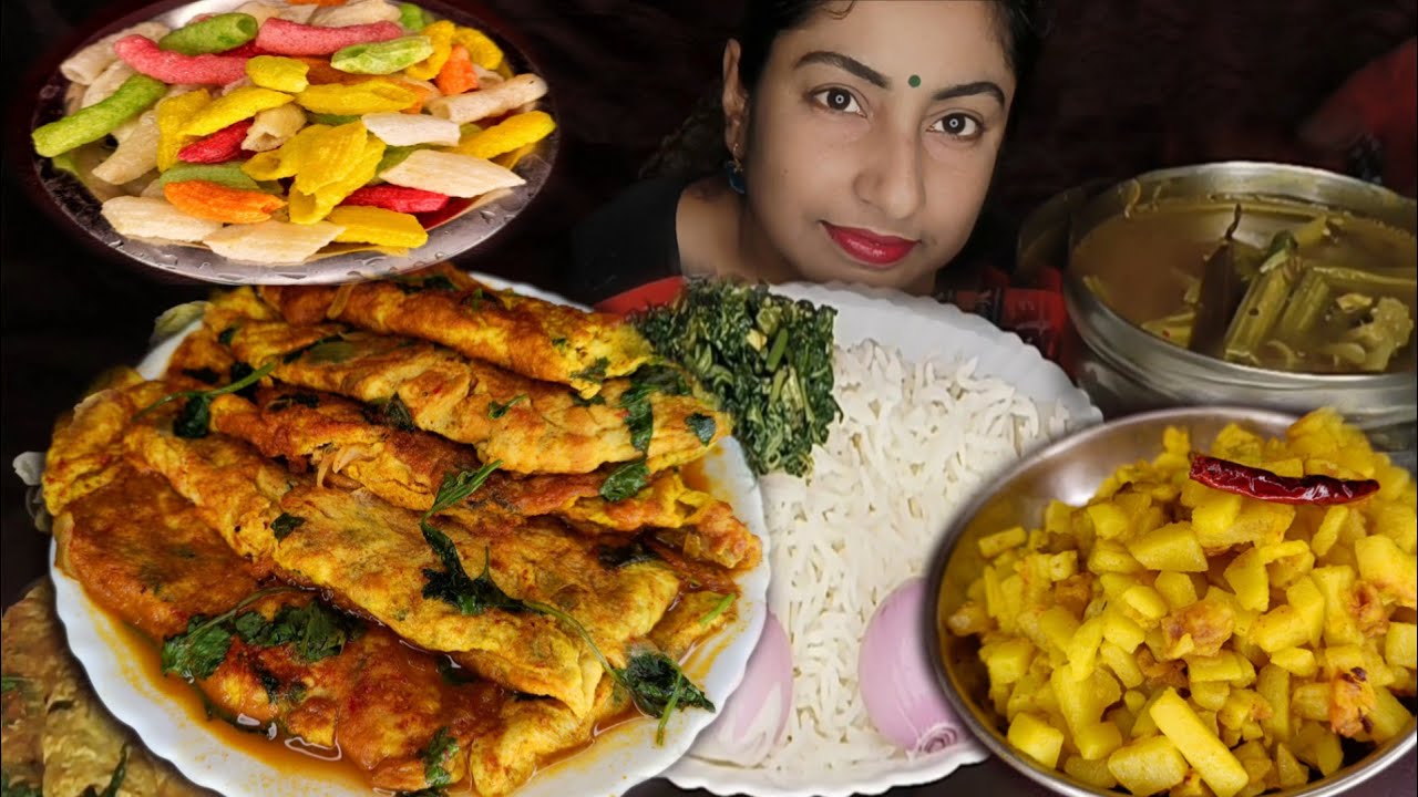 SIMPLE BENGALI LUNCH EATING TRADITIONAL LUNCH MUKBANG ASMR EATING #bigbites #simplelunch #asmr 