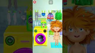 Pepi Bath Lite Toddler Game. The Little Girl Washing Her Cloth