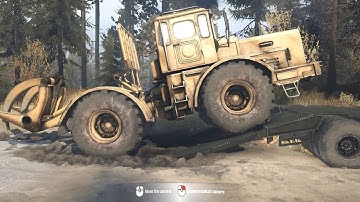 Spintires MudRunner - Loading & Transporting a  K 700 Tractor on a Trailer