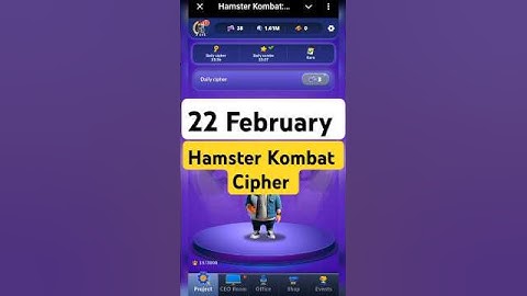 Hamster Kombat Dev Game Daily Cipher 22/23 February  Hamster Kombat Daily Cipher Code #hamsterkombat