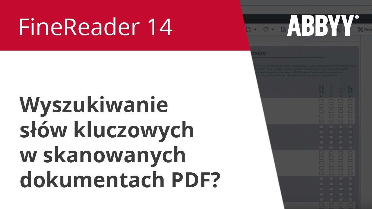 abbyy lingvo Poradnik FineReader 14: Wyszukiwanie słów kluczowych w skanowanych dokumentach PDF?