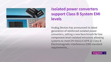 Isolated power converters support Class B System EMI levels