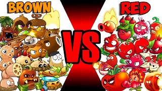 All Plants RED vs BROWN Battlez - Who Will Win? - PvZ 2 Team Plant vs Team Plant screenshot 3