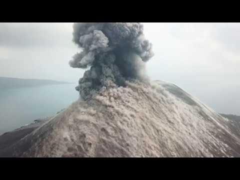 Spectacular Drone Footage Explosive Eruptions At Anak Krakatau Volcano