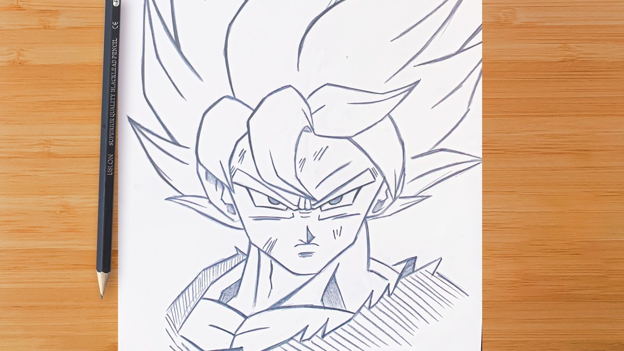Cómo DIBUJAR a GOKU SUPER SAIYAN 1 🎨 Paso a Paso con Lápiz - YouTube