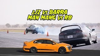 2JZ vs RB vs BARRA - Which is the best 6cylinder 2WD ? Drag Battle 2018