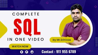 Complete SQL Tutorial for Beginners to Advanced | Learn MySQL in 30 Days | TechidZ| by Mr.Srinivas.