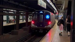 IND Central Park West: 125th street R211A/R68 (A) (B) (C) & (D) action + burn in test R211A & TGC-3