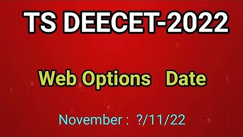 #TS DEECET 2022 Web Options dates #sampathinformation
