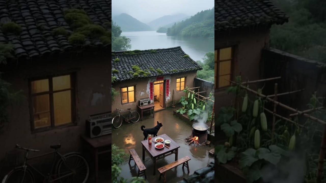 Between these mountains and rivers, there is a quiet little world. The cottage stands by the water